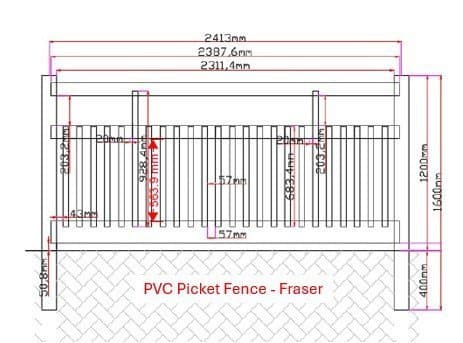 Fraser PVC Picket Fence Panel Kit detail