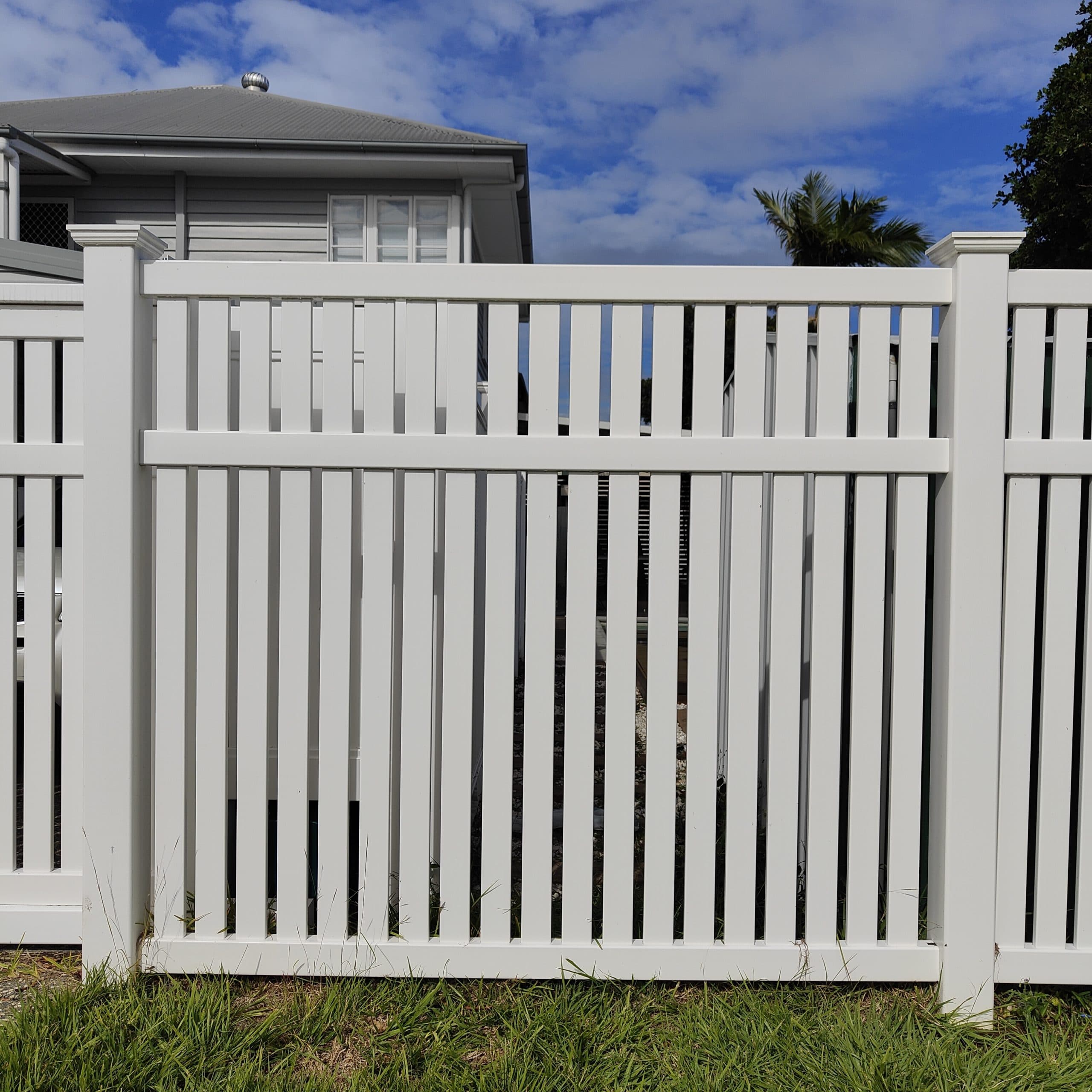 Hamilton Semi Privacy Slatted PVC Fence Panel Kit installed