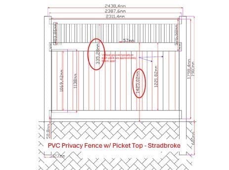 Stradbroke PVC Privacy Fence with Picket Top Panel Kit detail