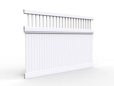 Stradbroke PVC Privacy Fence with Picket Top Panel Kit
